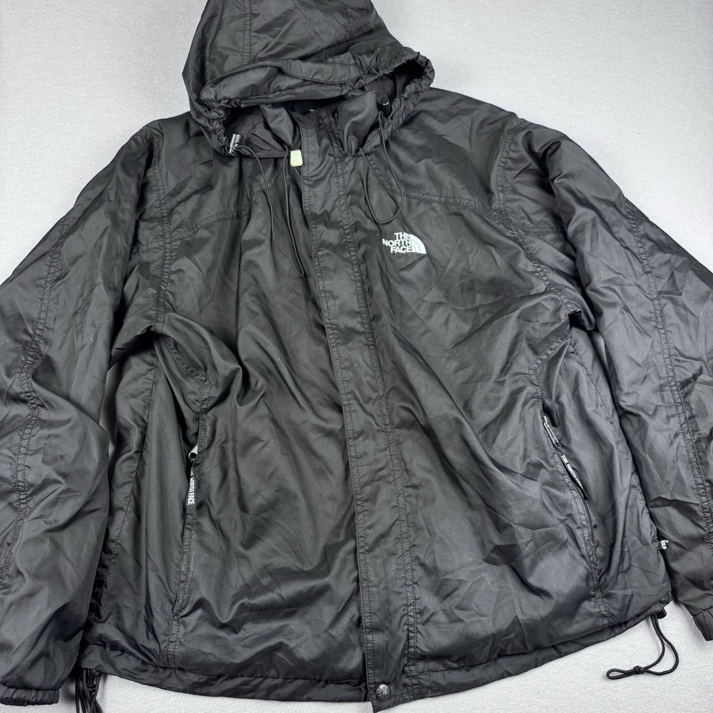 Vintage The Northface Hydrenaline Wind Breaker Jacket Men L Black Hood Full-Zip